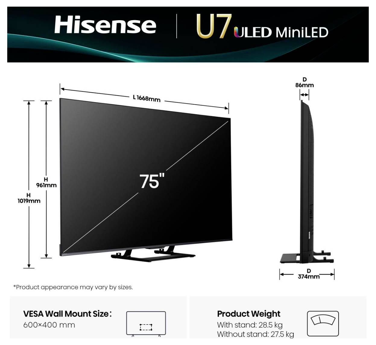 Hisense 75U7Q 2